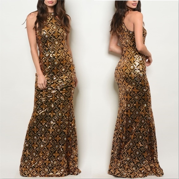 Dresses & Skirts - Gold Sequin Gown